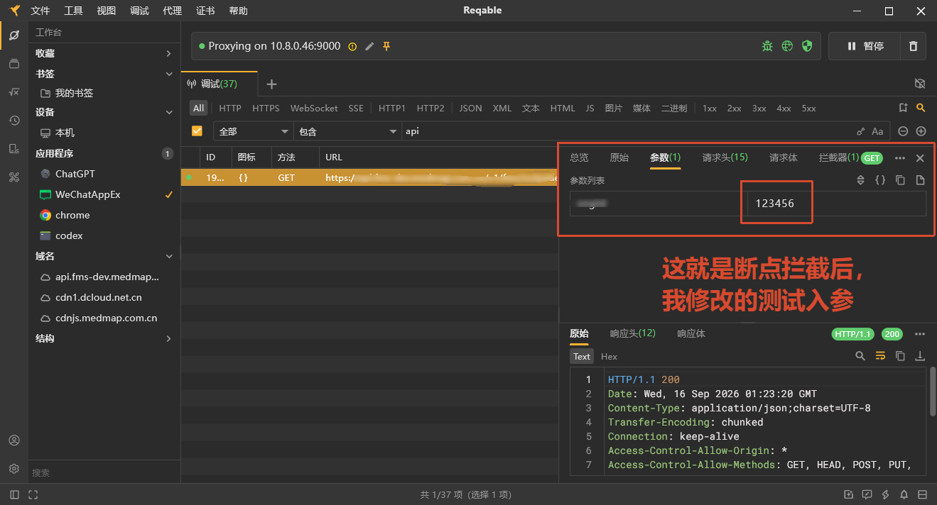 Reqable 放行断点请求并查看结果